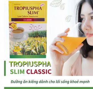 Tropiuspha Slim Classic Đường Ăn Kiêng Năng Lượng Thấp | Hộp 50 Gói 2.5g Dùng Cho Trà Cà Phê Đồ Uống