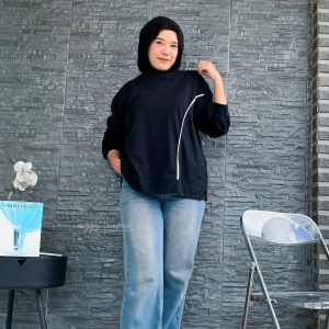 Ellish Top Blouse Atasan Wanita Terbaru Model List Lengan Panjang Katun Combed 24S