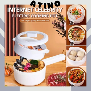 MULTI-FUNCTION ELECTRIC COOKER Non-Stick Round Skillet Pot With Steamer Multi-Purpose rice cooker