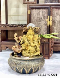 น้ำพุตั้งโต๊ะ น้ำพุฮวงจุ้ย พิฆเนศเทพแห่งความสำเร็จ งานเรซิ่น