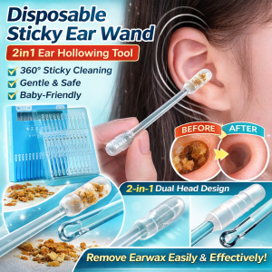 【Two-in-One Safety Design】Disposable Adhesive Cotton Swabs / Self-Adhesive Earwax Removal Swabs / Ear Cleaning And Care Set / Adhesive Earwax Cotton Buds / Ear Spoon Cleaning Set / Safe For Both Adults And Children
