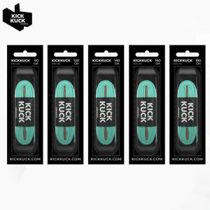 (หนา2ชั้น ไม่บาง) KICKKUCK (คิกคัก) เชือกรองเท้า สีเทอร์ควอยส์ (Terqouise) (แบบแบน)FLAT ความยาว90120.140160.180cm.