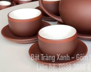 Bộ Ấm Trà Bát Tràng - Bộ Ấm Tống Tử Sa Men Trắng (kèm video ảnh thật) - Hàng Nghệ Nhân Vương Mạnh Tuấn