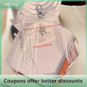 【MPJow】 Y2K Trendy Lace Ribbon Bow Keychain Sweet Cool Girly Keyring Bag Pendant Key Hanging Decoration Keycord Girl Gifts