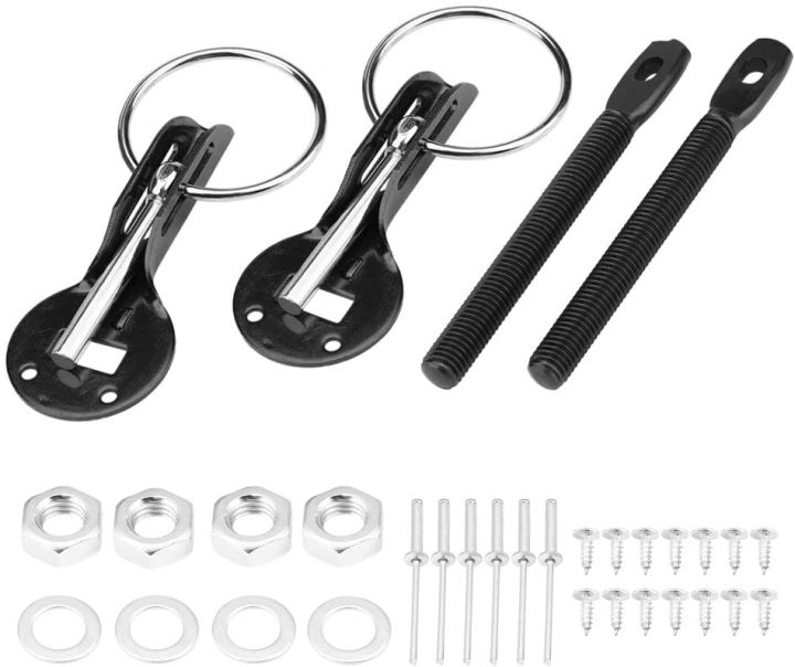 Hood Pin Lock Kit, Universal Aluminum Hood Pins Lock Hood Pin