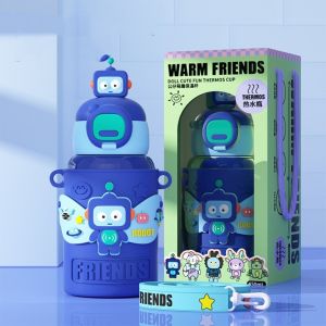 NEXASHOP 450ML Insulated Cup Cute Cartoon with Straw Water Bottle High Quality 316 Stainless Steel Water Cup