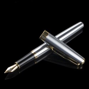 QTWIX สแตนเลส โกลเด้น ธุรกิจ อุปกรณ์เครื่องเขียน Nib ปากกาหมึกซึม ทริมเอ็ม