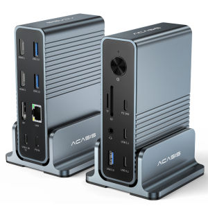 (Malaysia)USB-C Desktop Docking Station(15-in-1)Docking Station Hub For USB-C Laptop for &Windows