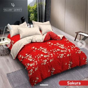Vallery Quincy - Bedcover Set King 180x200 Tinggi 30cm - Abstrak / Bunga / Geometri / Minimalis