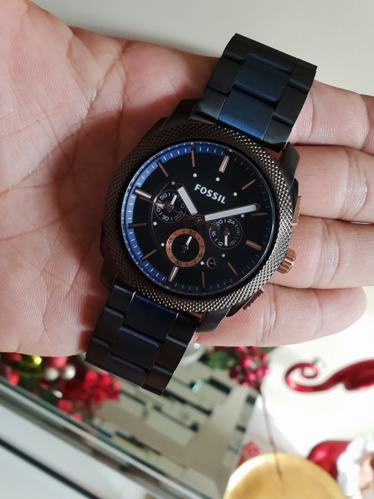 Fossil FS5164 Machine Stainless Steel and Silicone Chronograph Quartz Men s Watch Original With 1 Year Warranty On Mechanism Lazada PH