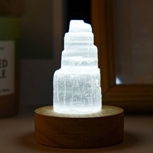 Selenite Tower Natural 6 cm asli Maroko (Tebal 3 cm)