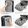 Key Lock Box 4 Digit Combination Key Storage Lock Box, Wall Mounted Key Safe Box, 5 Keys Capacity Weatherproof for Indoor Outdoor 3.66 inch （Ready Stock）. 