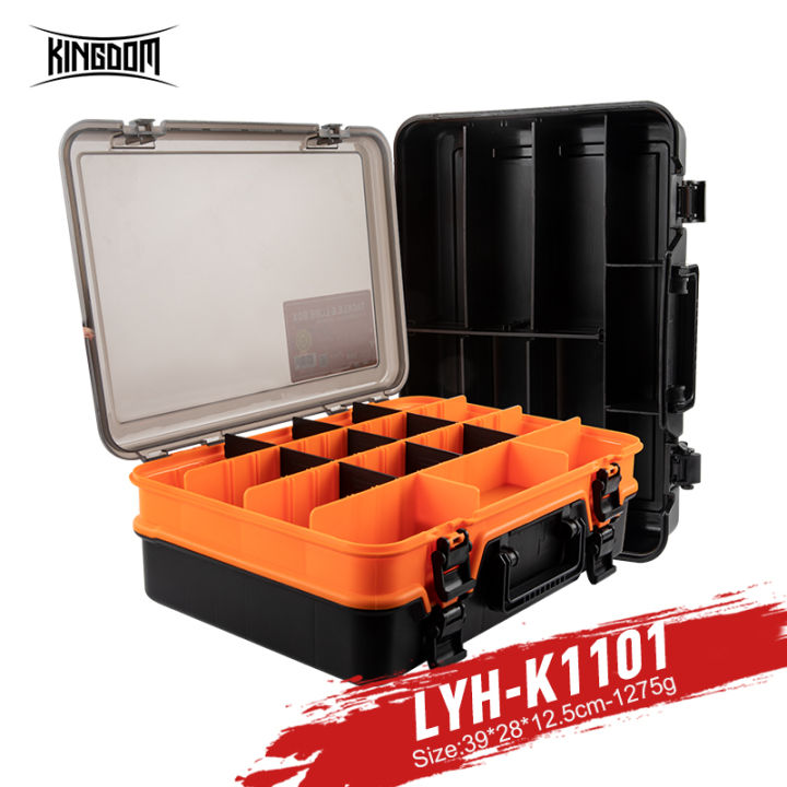 Kingdom Fishing boxes organizer Fishing tackle boxes Large Space Double  Multi-function lure box Free space Created High Strength Fishing  Accessories box Boxes storage fishing lure boxes