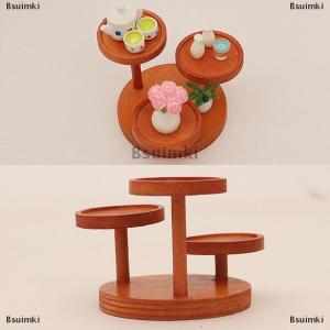 [COD] Bsuimki 1 12 Dollhouse nhiều lớp lưu trữ giá khay tròn giá hiển thị giá Búp bê đồ nội thất nhà đồ chơi trang trí