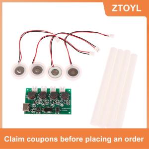 【ZTOYL】 Dc5v Type-C mini tạo độ ẩm Bộ dụng cụ DIY Mist Maker điều khiển bảng mạch 4 Fogger atomization tấm phim dao động mô-đun