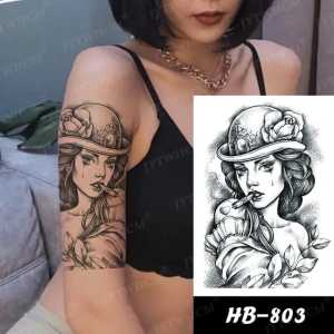 Tato Temporer Tattoo Tatto Temporary Tahan Air Sementara Anti Air Seri HB-803 Motif Wanita Itali Kuno