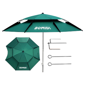 BOMIDI Lightweight Outdoor Patio Beach Fishing Umbrella Portable Adjustable Sun Shade Umbrella 1.8m Anti-UV Windproof