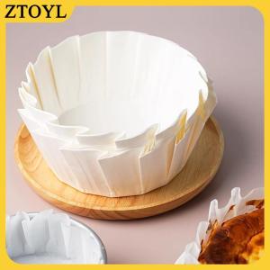 ZTOYL Basque Cheesecake dầu Khay giấy có thể gập lại khuôn bánh dùng một lần phát hành Mousse bánh Giấy nướng dầu bằng chứng cạnh giấy