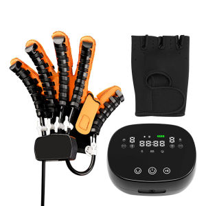 Salorie 2024 Rehabilitation Robot Gloves Hand Dysfunction Patient Training Device Hemiplegia Stroke Finger Exerciser Hand Strengthener Finger Orthosis for Relief Cramps Physiotherapy Recovery Trainer Health Care (Black)