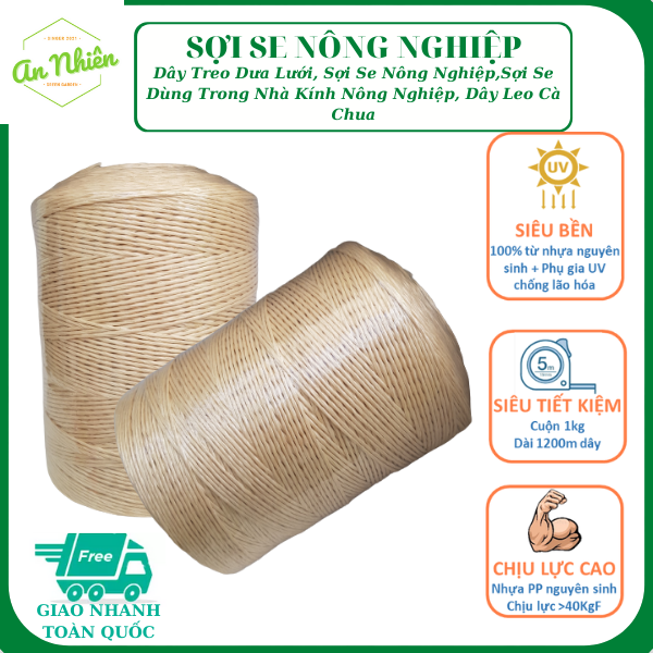 DÂY NHÀ KÍNH, DÂY TREO DƯA LƯỚI, DÂY TREO CÀ CHUA, SỢI SE NÔNG NGHIỆP (cuộn 1000 MÉT)