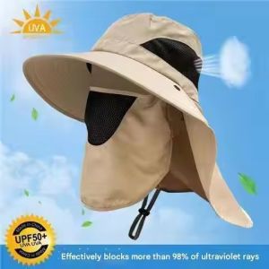 MLADEN Bucket Hat Sun Hat UV Protection Fishing Fisherman Sun Protection Sunscreen Hat Topi Memancing 防晒帽
