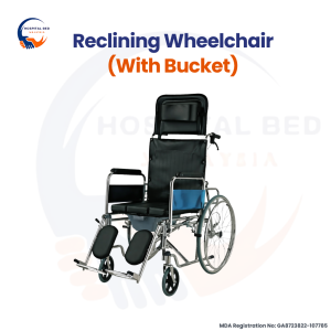 [Ready Stock] Reclining Wheelchair With Bucket Kerusi Roda Berbaring - MDA Approved