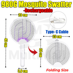 New 980 Mosquito Swatter|3000V Mosquito Swatter Zapper USB 1200mAh| Rechargeable Mosquito killer| Kill Fly Bug Zapper Killer|Mosquito Killer Lamp| Mosquito Lamp|Swatter