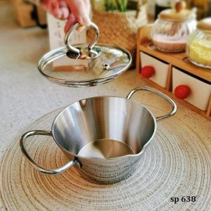 Nồi Inox 18/10 Mini Chockmen C16 CKM-SE Có Miệng Rót Size 12.5cm Dùng Được Trên Mọi Loại Bếp