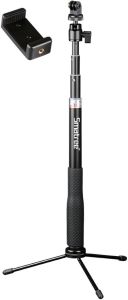 Smatree Q3 Telescoping Selfie Stick with Tripod Stand for Insta360 X5    For OSMO 360GoPro Hero 13/12/11/10/9/8/7/6/5/4+/3/Max/Session/2018/AKASO/OSMO Action Camera 5 Pro/Pocket 3/SJCAM/and Phone