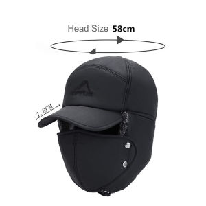 Winter Men Warm Hats Windproof Hat With Ear Flaps And Mouth Cover For Ski Trooper， Trapper