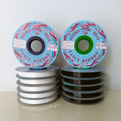 ริบบิ้นพับเหรียญ ตราระฆัง เบอร์ 2 สีดำ-สีขาว