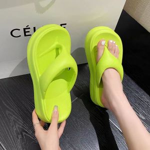 [Free Shipping] New thick-soled EVA flip-flops for women summer fashion Korean style high-heeled outdoor wear thick-soled high-heeled sandals