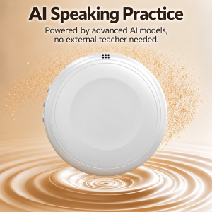 NEWMSNR Wearable Bluetooth Speaker with Microphone for AI English Speaking Practice via Phone App Real Time Voice Translation Conversation Learning Pronunciation Feedback Clip On Portable 600mAh Rechargeable Device for Students Travel Work Daily Study