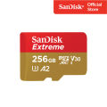 SanDisk Extreme microSDXC, 256GB, SQXAV, V30, U3, C10, A2, UHS-I, 190MB/s R, 130MB/s ( SDSQXAV-256G-GN6MN ) ( เมมโมรี่การ์ด ไมโครเอสดี การ์ด ). 