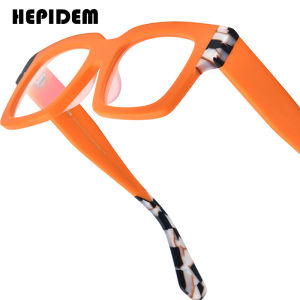 HEPIDEM แว่นสายตาหนาแบบแฮนด์เมดสไตล์ญี่ปุ่นแว่นตาอะซิเตตกรอบแว่นตาผู้หญิงสี่เหลี่ยมไซส์ใหญ่9357แบบจาก HEPIDEM