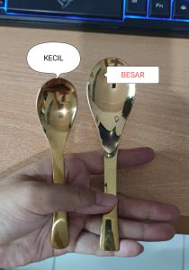Sendok bubur stainless gold / Sendok bebek dessert / sendok minum sop