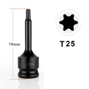 Unnicoco 1/2 Hex Torx Screwdriver Bit Impact Drive Socket Adapter Head T20-T100 Hex Torx Bit Flower Wrench Socket