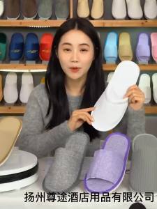 Slippers For Star-Rated Hotels B&Bs And Guesthouses Non-Slip Thick Cotton-Linen Slippers With Custom Logo
