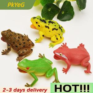 PkYeG Spoof Toy Simulation Frog Model Animal Toy Toad Tricky Scary Squeeze Sound Frog Toys for Kids Hobby Collection Toys
