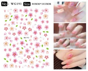 Sticker Dán Móng Tay 3D Dạng Decal Dán Chống Nước Hoạ Tiết Hoa Đào Hồng Peach Blossom JO1237