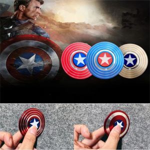 BWNTIX ตลก โลหะ ฮีโร่มาร์เวล ของเล่นสปินเนอร์ มนุษย์แมงมุม ไจโรปลายนิ้ว โล่กลม Fidget Spinner กัปตันอเมริกัน เครื่องปั่นด้ายมือ