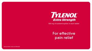 Tylenol Extra Strength Caplets 500 mg Acetaminophen 100 Ct