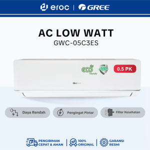 GREE 1/2 PK GWC-05C3E DELUXE LOW WATT - PUTIH [INDOOR+OUTDOOR UNIT]