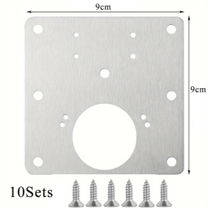 10Sets Cabinet Stainless Steel Hinges Repair Plate Hinge Repair Brackets Kit for Furniture Shelves