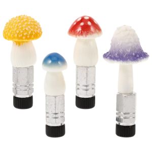 VEROM 4Pcs พร้อมหัวแปลง ฝาครอบวาล์วจักรยานรูปเห็ด แบบพอดีทุกขนาด ป้องกันการรั่วซึม ตัวป้องกันรูเติมลม น่ารัก สร้างสรรค์ ฝาครอบวาล์วยาง ยางจักรยาน