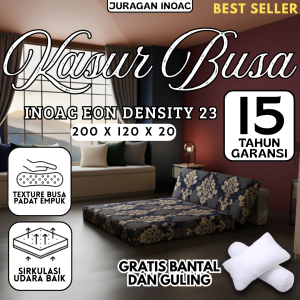 ( 120 x 20 x 200 ) Kasur Lipat Original INOAC EON D.23 LG ( hijau terang ) tebal 20cm Garansi Resmi 15 tahun Gratis Bantal