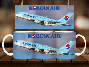 * 1 PC MUG WITH BOX * KOREAN AIR MUG DESIGN 11oz with BOX SOUVENIR