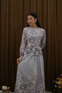 Shaybee | Arrasyi Sakura Oneset Malay Setelan Blouse Wanita Dan Rok - Baju Lebaran Elegant