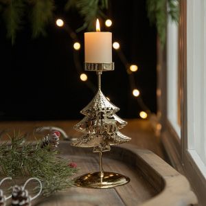 YOYO CHARMING Xmas Tree Snowflake Tree Candle Holder Iron Elk Christmas Candlestick Creative Decorative Candle Stand Christmas