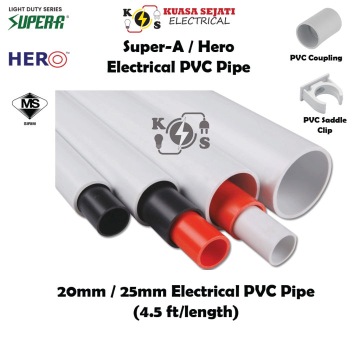 4.5 Feet (1.37m) 20mm 3/4" & 25mm 1" inch PVC Electrical Conduit Pipe